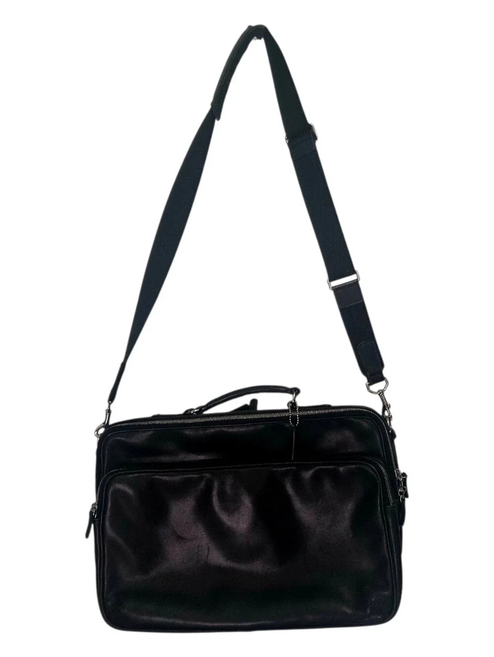 Coach Black Leather Laptop Bag Brief Case